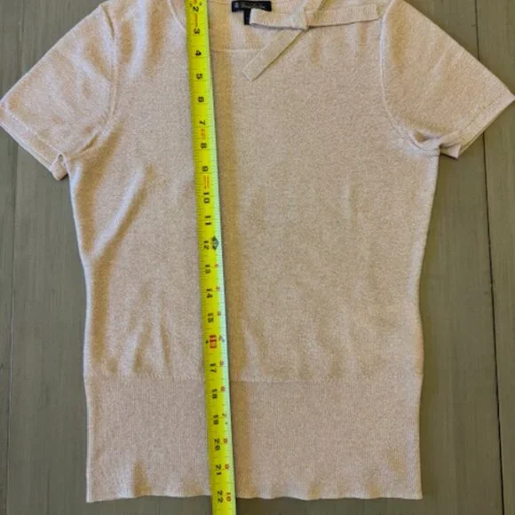 Brooks Brothers Shimmer Knit Short Sleeve Short Sleeve Sweater - Picture 5 of 12